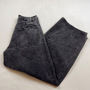 Bayeas Katia Womens 28 High Waisted Barrel Jeans Black Acid Wash Wide Leg Cotton